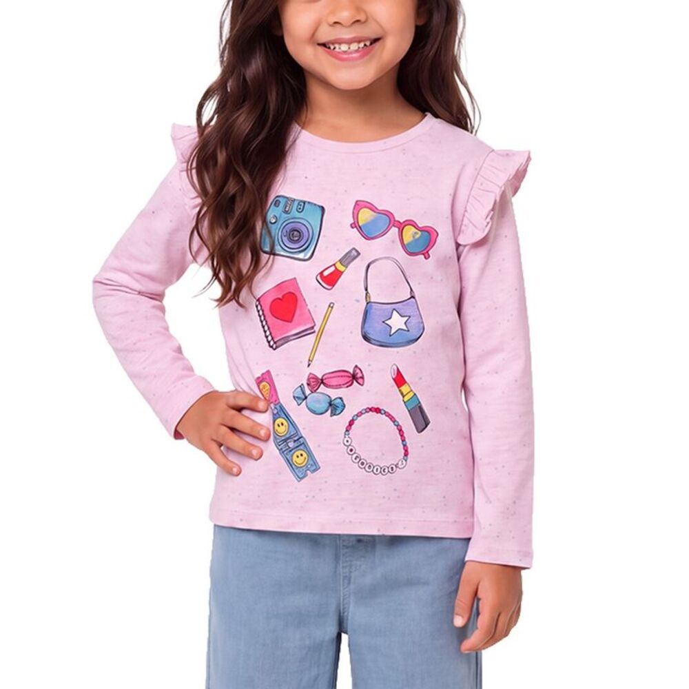 Andy & Evan Girls  Objects Graphic Jersey T-Shirt, Pink